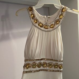 Long white halter formal dress